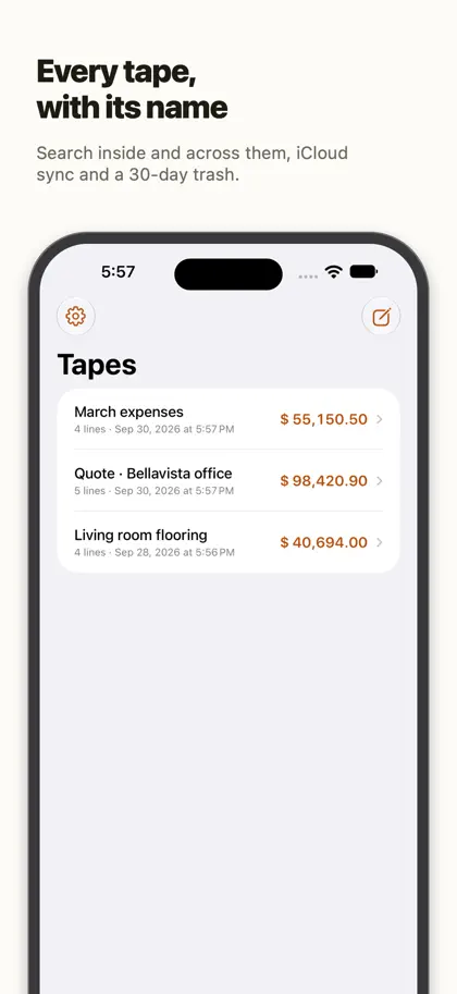Screenshot 6 di 6 di Tape Calculator with Notes