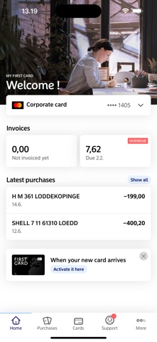 Nordea First Card screenshot