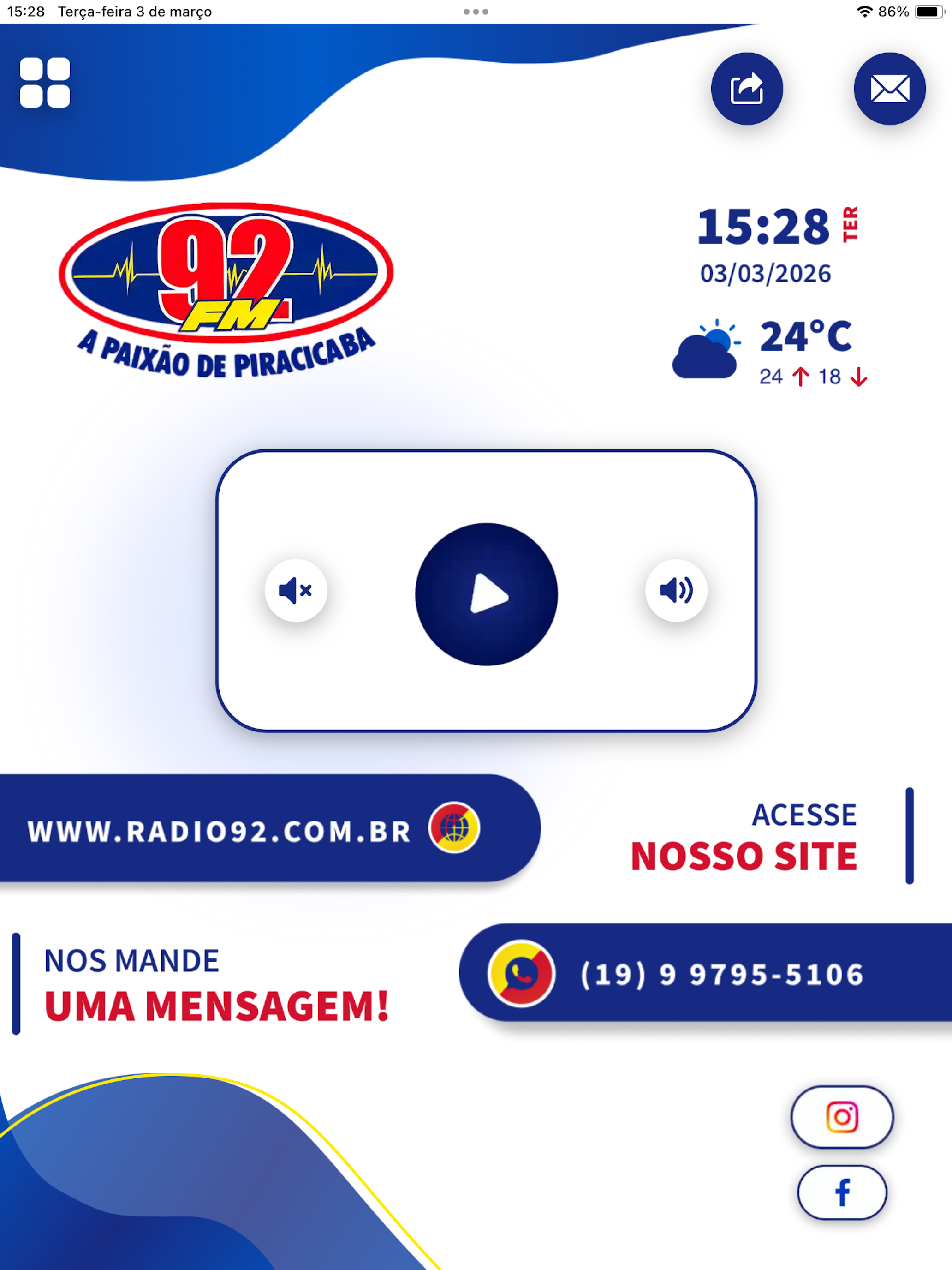 Rádio 92 FM - Piracicaba