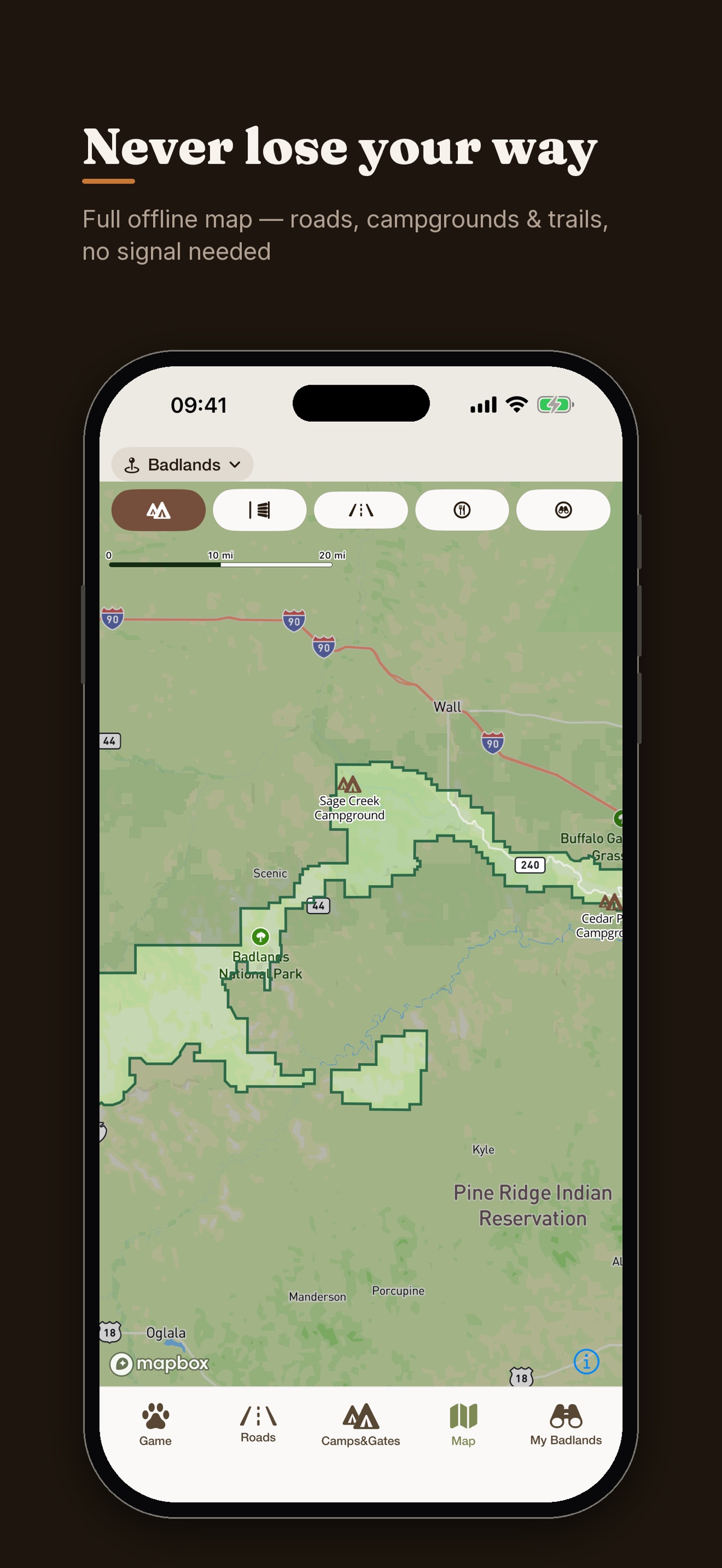Screenshot 1 of Badlands Safari Guide & Map