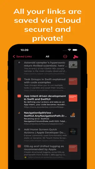 Скриншот Saved Links на iPhone 3