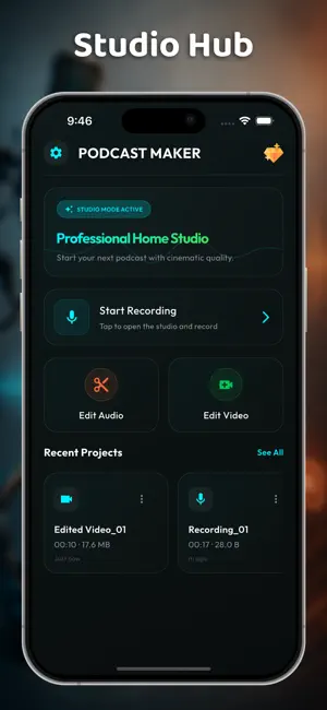 Podcast Maker: Home Studio App screenshot 1