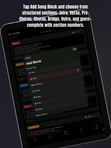 Lyric Blocks iPad screenshot