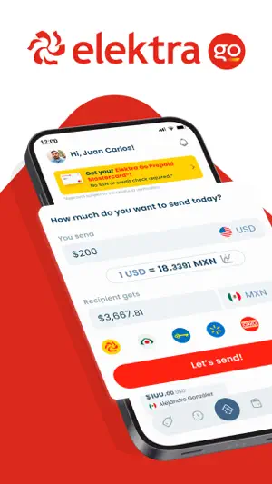 Elektra Go: Money Transfer screenshot 1