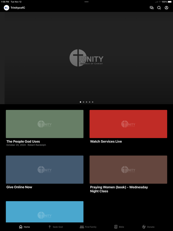 Trinity Church of Christ NPR iPad screenshot 1 - Education app