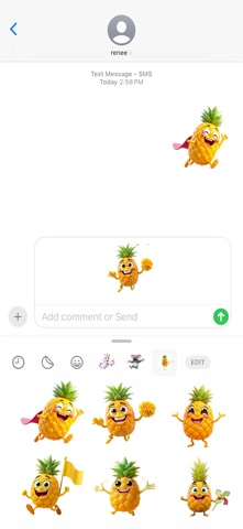 兴奋的菠萝贴纸 screenshot