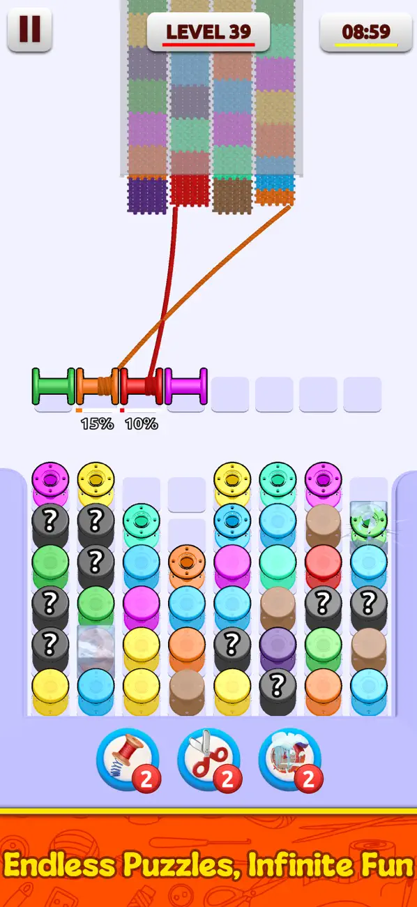 Screenshot #1 pour Knit Thread Out: Color Sort