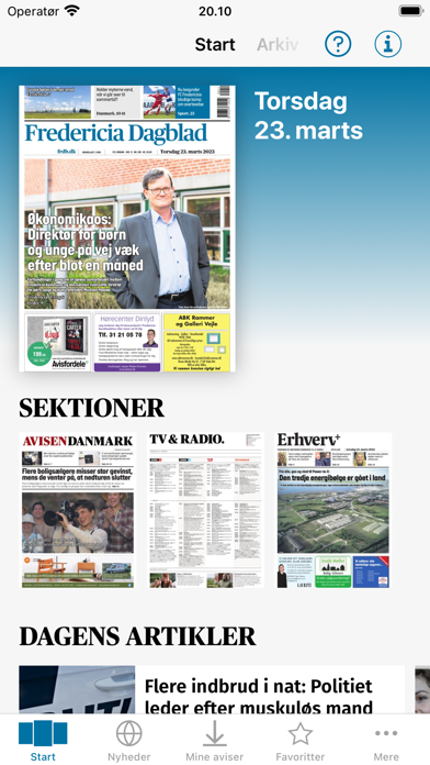 Fredericia Dagblad Screenshot