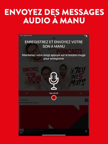 Manu sur NRJ iPad screenshot