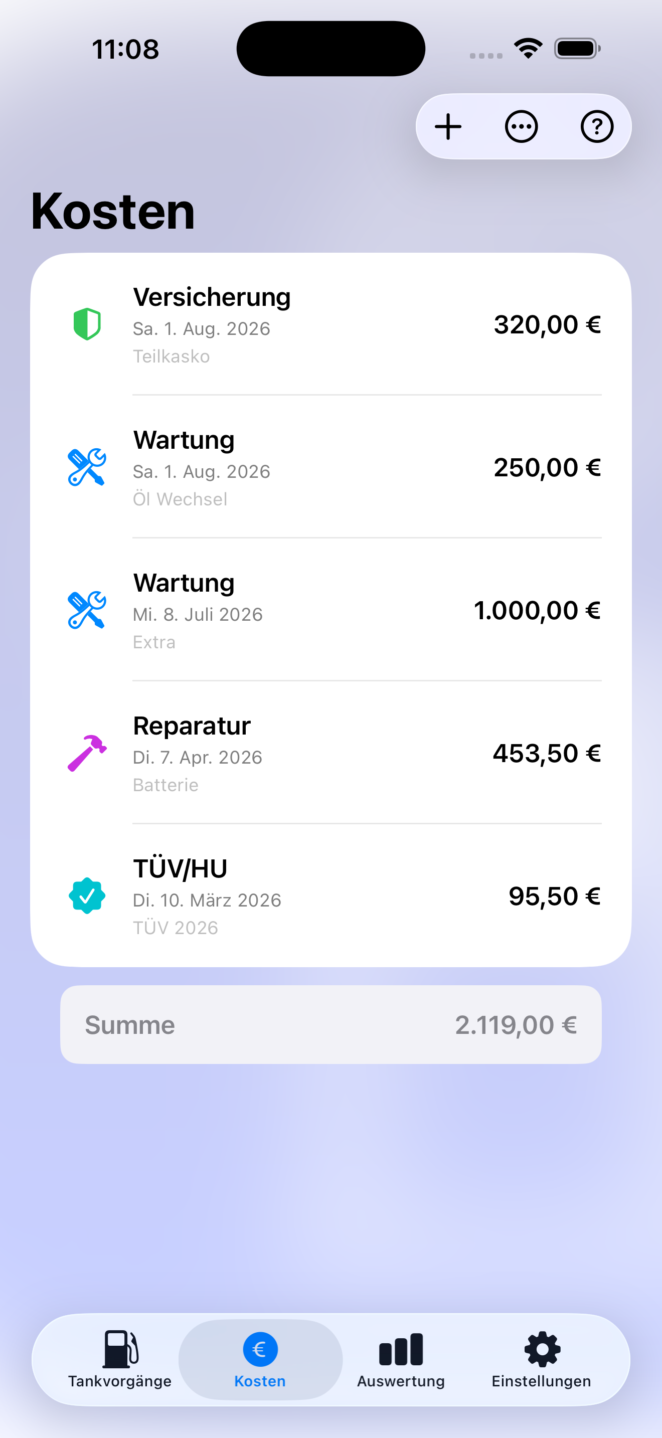 Spritverbrauch screenshot 2