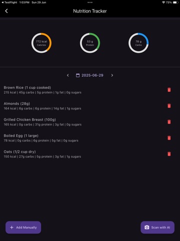 OpenReps: Gym Log + Food Scan iPad screenshot