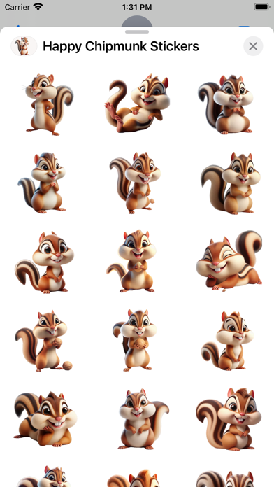 Screenshot 1 of Happy Chipmunk Stickers App