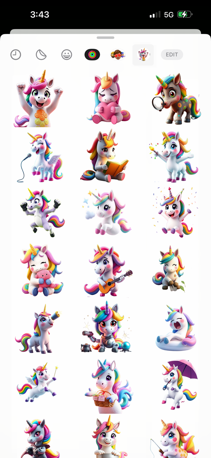 Rainbow Unicorns Stickers