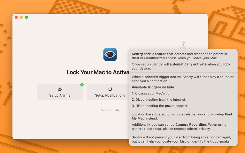 #1. Sentry - Just Step Away (macOS) 由: 子衎 王
