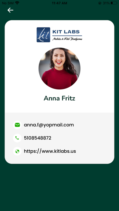 Kitlabs - My Digital Card iPhone screenshot 5 - Business app