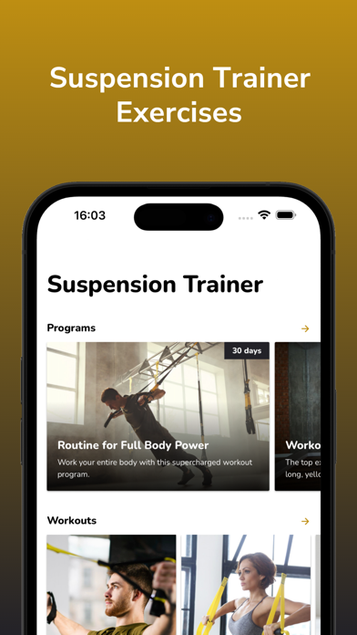 Suspension Training Exercises Screenshot