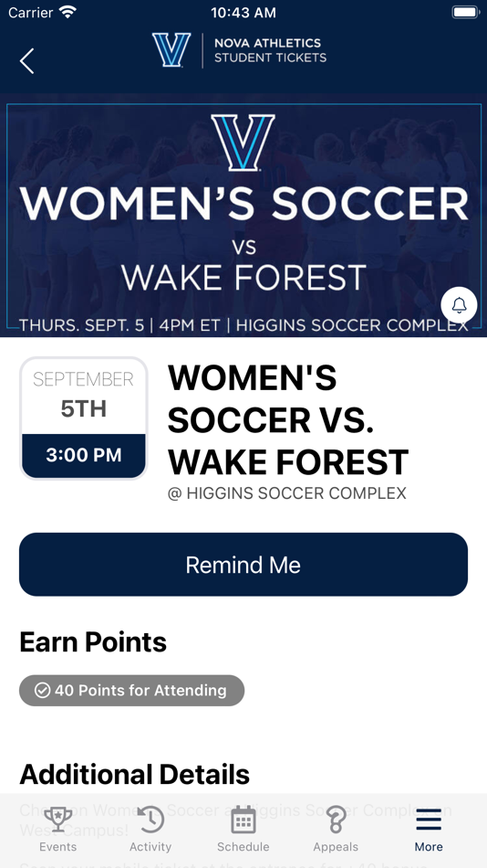 #4. Nova Athletics Student Tickets (iOS) Podle: row27 Mobile