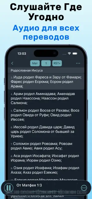 Учебная Библия： Аудио и ИИ Чат iPhone screenshot 1