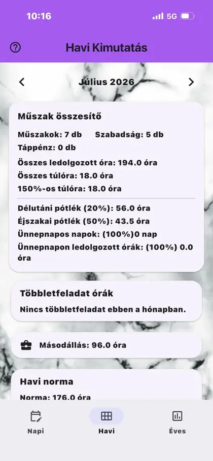 Screenshot 5 von 6 zu Munkaidő App