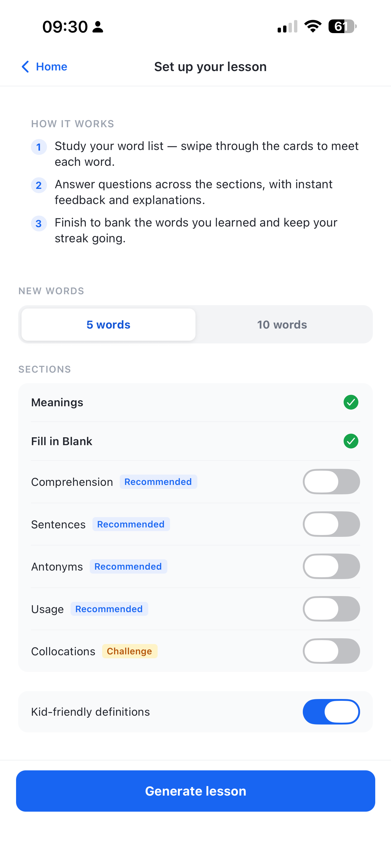 VocabSpark screenshot 2