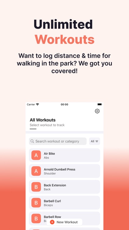 Gym Diary Workout Tracker log