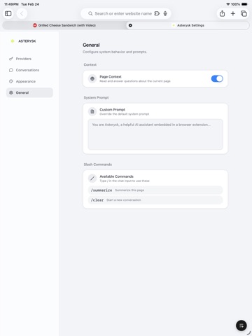 Asterysk iPad screenshot