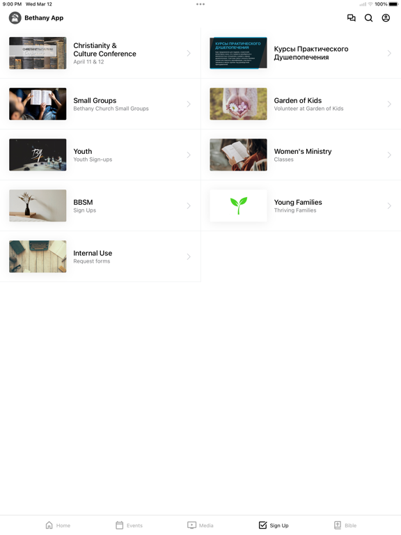 Bethany Church Sacramento iPad screenshot 4 - Education app