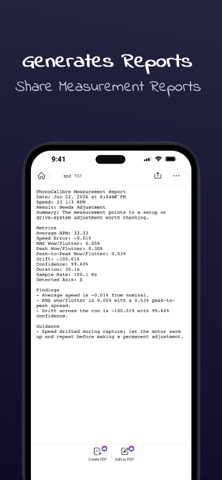 Phono Calibre: Set up Utility iPhone screenshot
