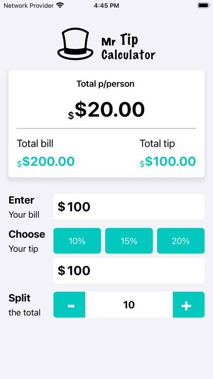 Tip Calculator : Bill Splitter