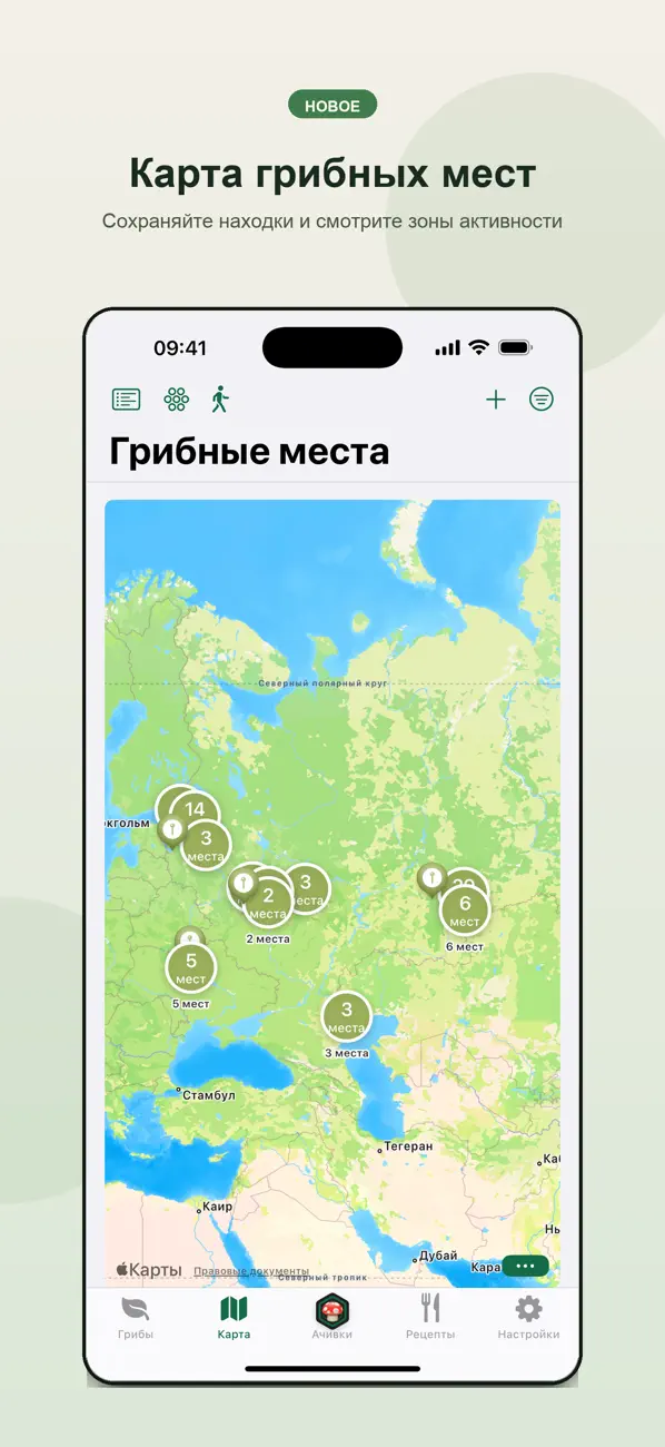Screenshot #2 pour iГрибник: грибы и карта