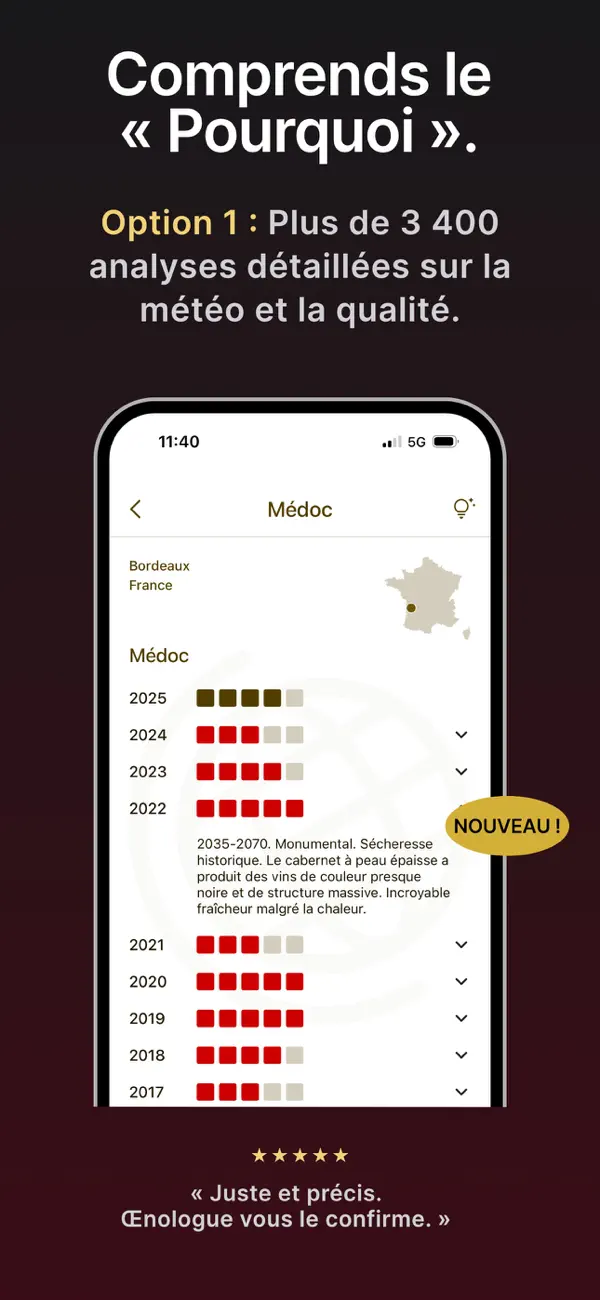 Screenshot #2 pour Vin: Millésimes & Apogée