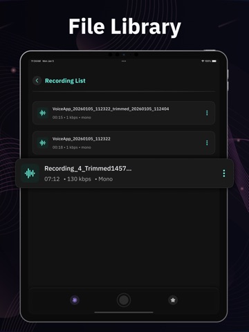 Audio Voice Recorder iPad screenshot
