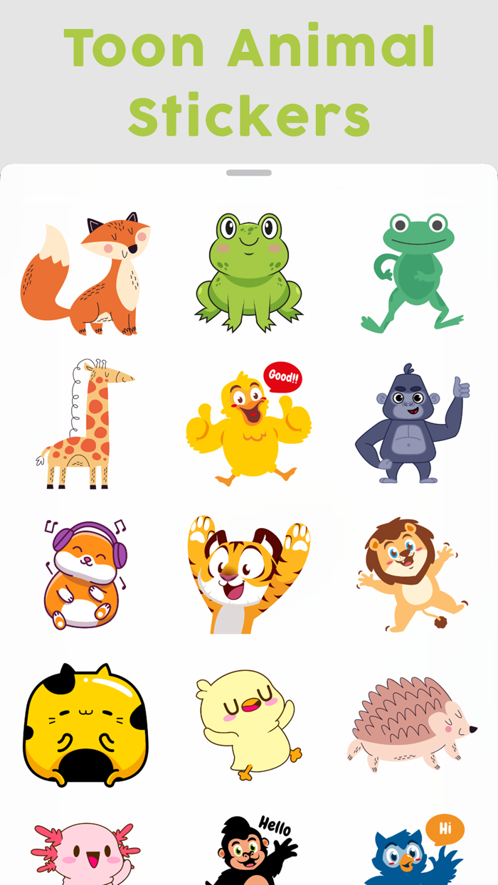 Toon Animal Stickers