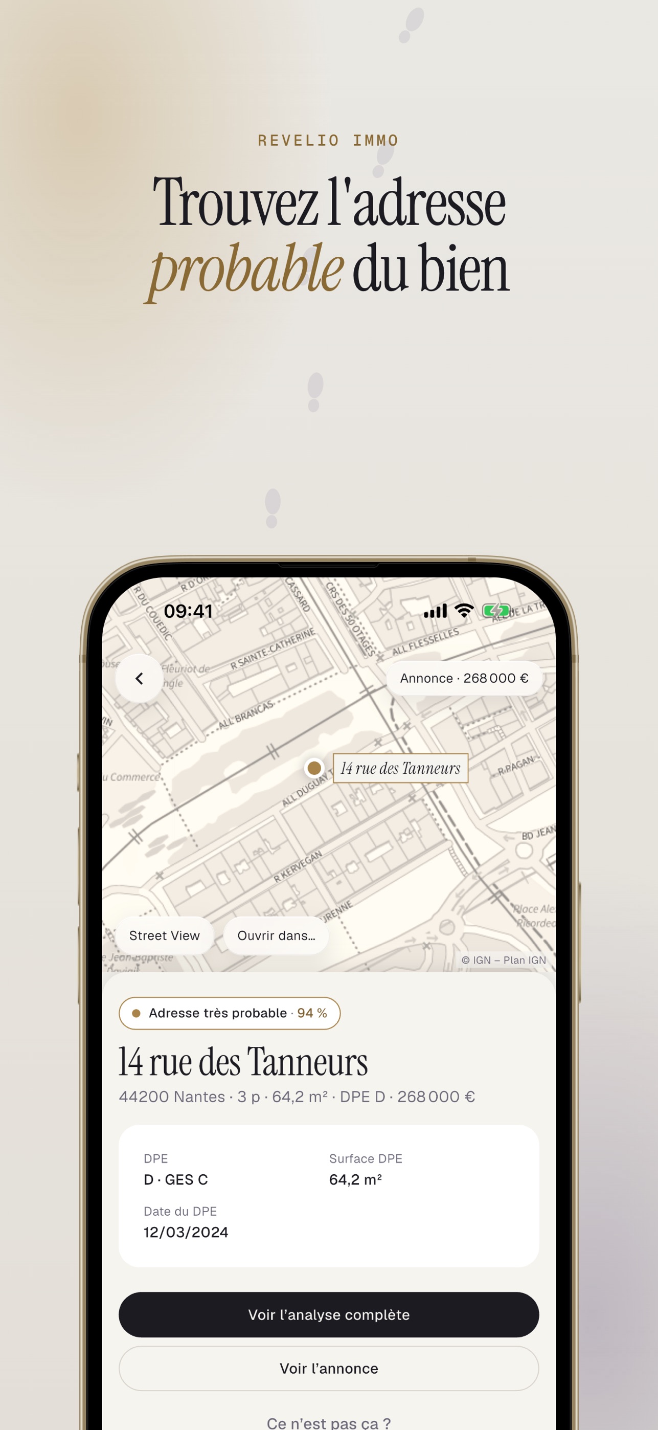 Screenshot 1 of Revelio Immo : adresse annonce