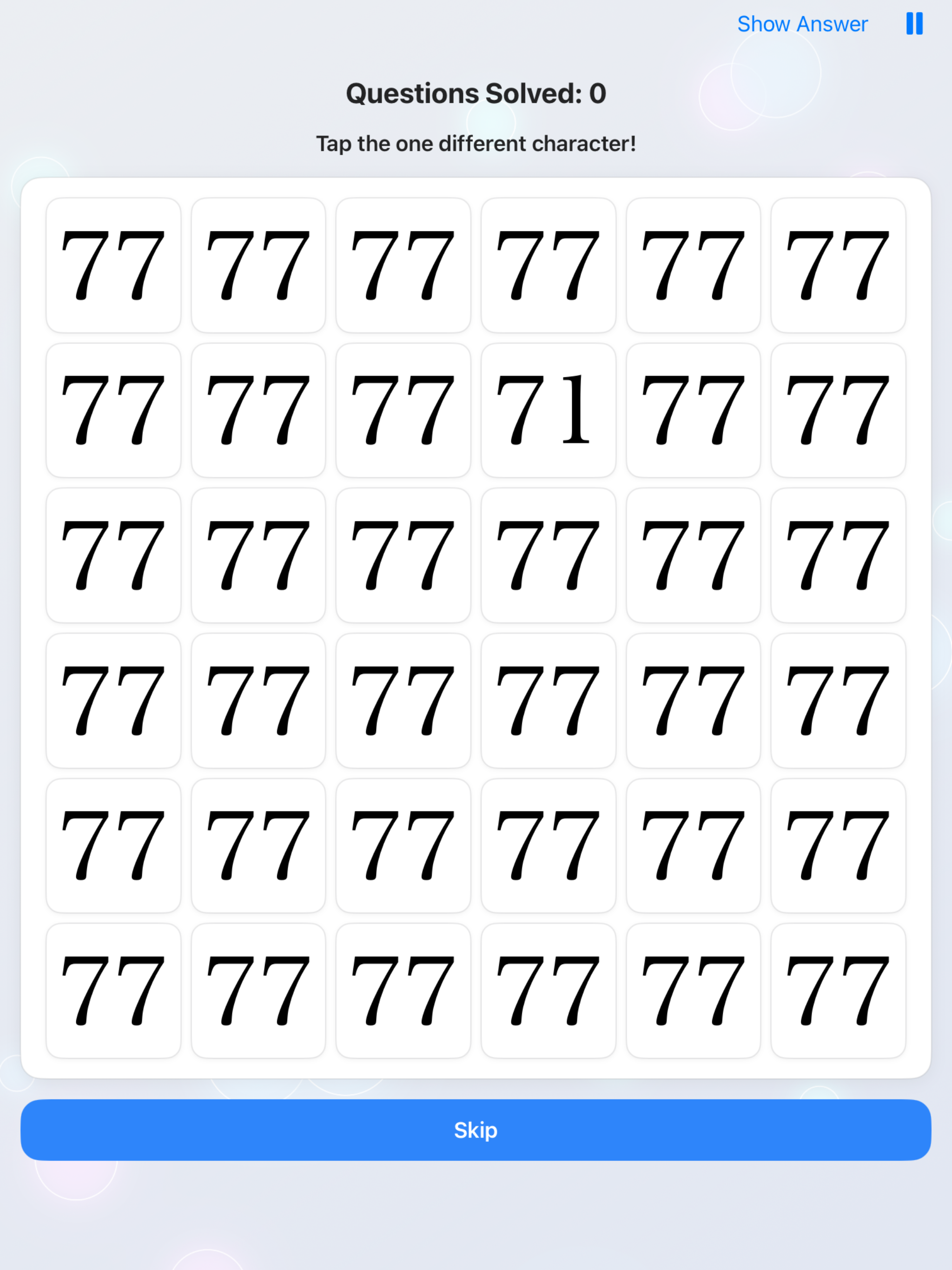 Number・KanjiSpotTheDifference