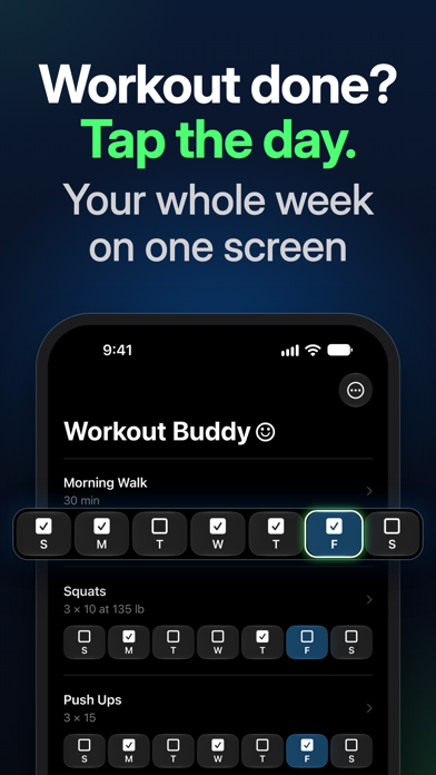 Workout Buddy: Weekly Tracker Screenshot 1 of 7