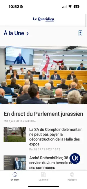 Le Quotidien Jurassien screenshot 1