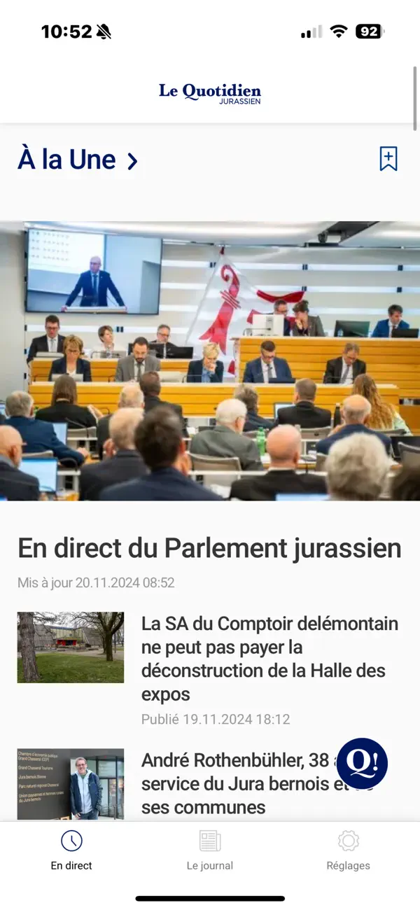 Screenshot #1 pour Le Quotidien Jurassien