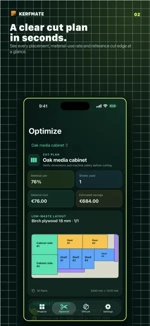 KerfMate: Cut List Optimizer screenshot 2