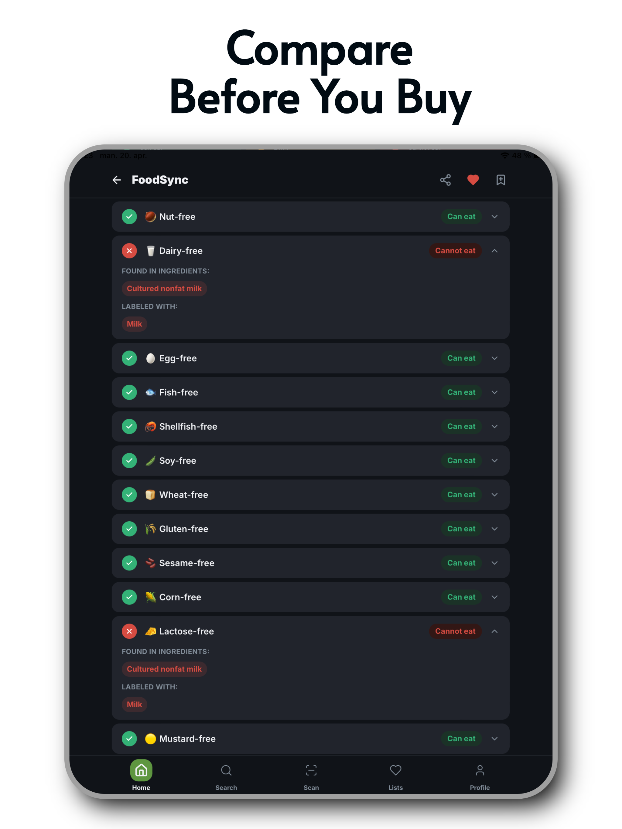 Allergy Scanner - FoodSync screenshot 9