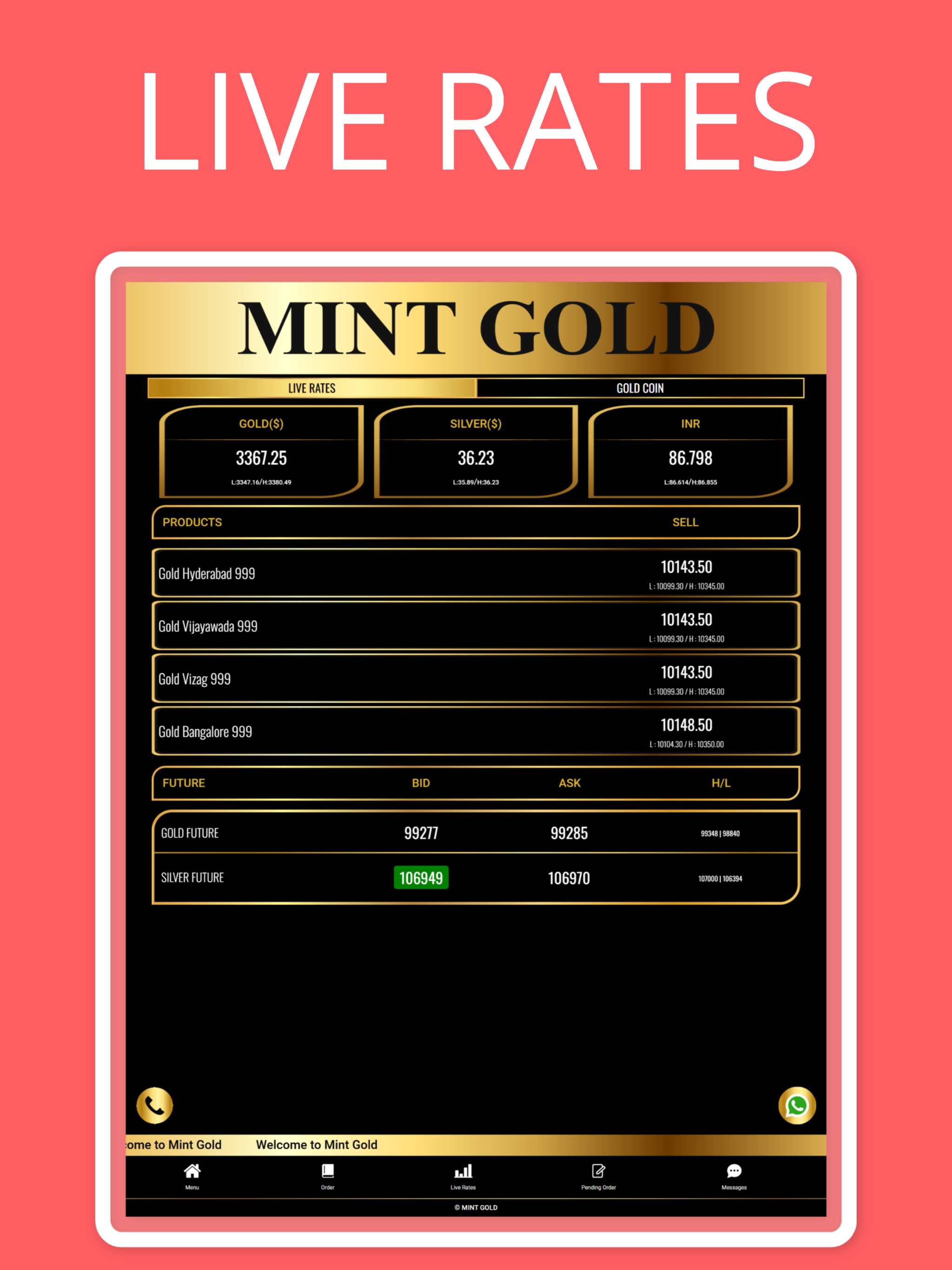 Mint Gold Live