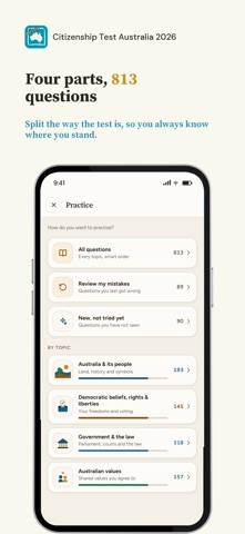 Citizenship Test Australia RML iPhone screenshot