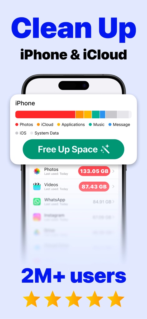 Clean Master: AI Clean Storage - Discover how Clean Master: AI Clean Storage provides an immediate iPhone storage breakdown and highlights iCloud storage usage, making space optimization effortless.