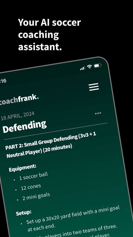 #2. Soccer Coaching AI: CoachFrank (iOS) By: Frank Media Pty Ltd