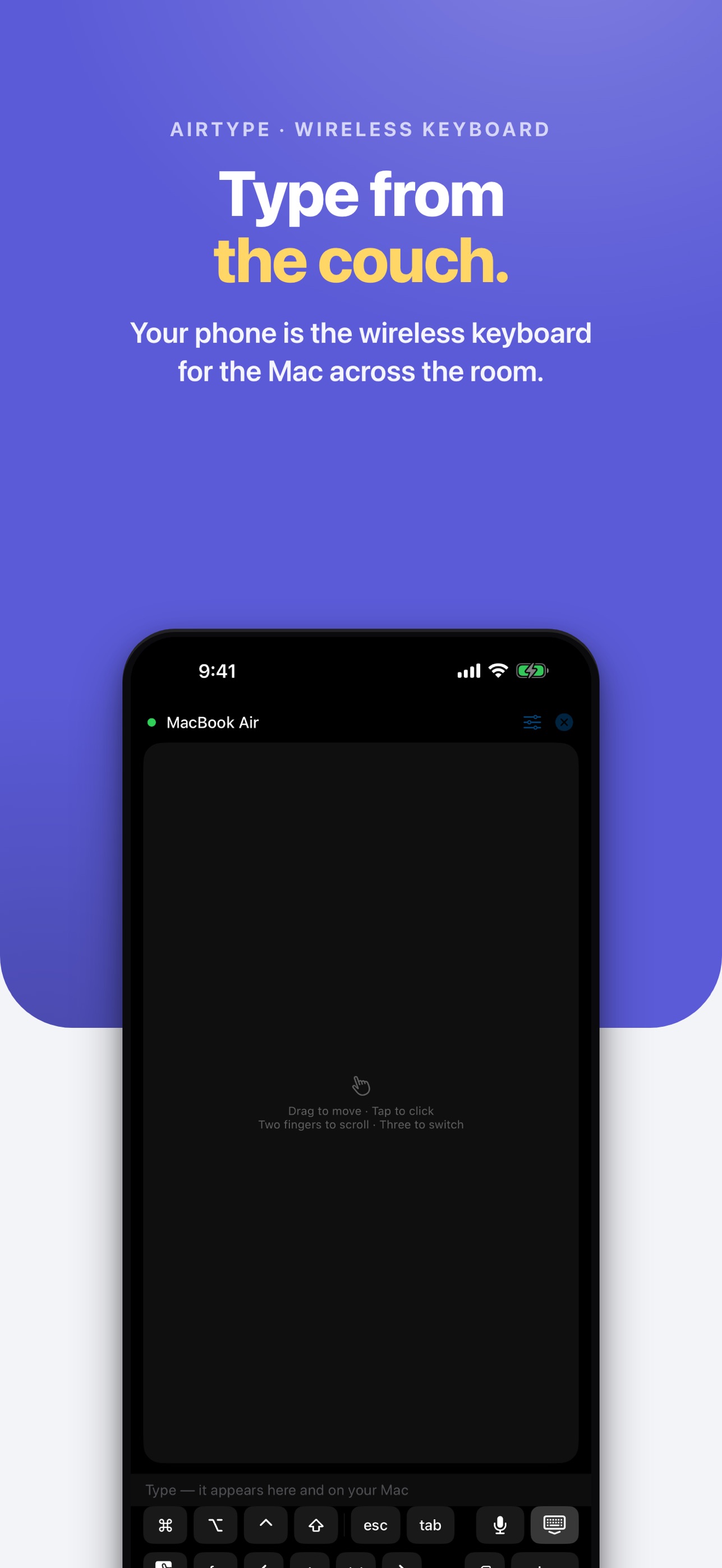 Screenshot 1 of AirType: Trackpad & Keyboard