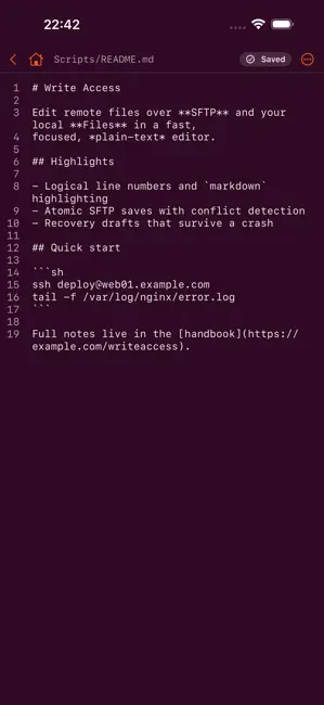WriteAccess iPhone screenshot 4