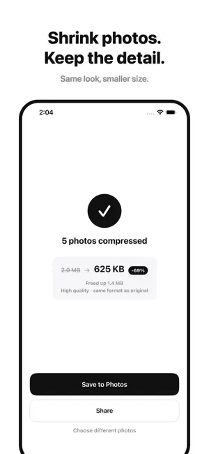 Photo Compressor - Pick a Size screenshot 1