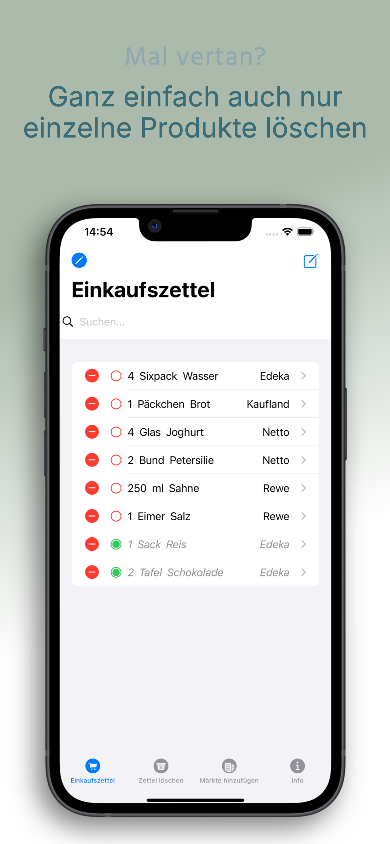 Einkaufszettel zum abhaken screenshot 3