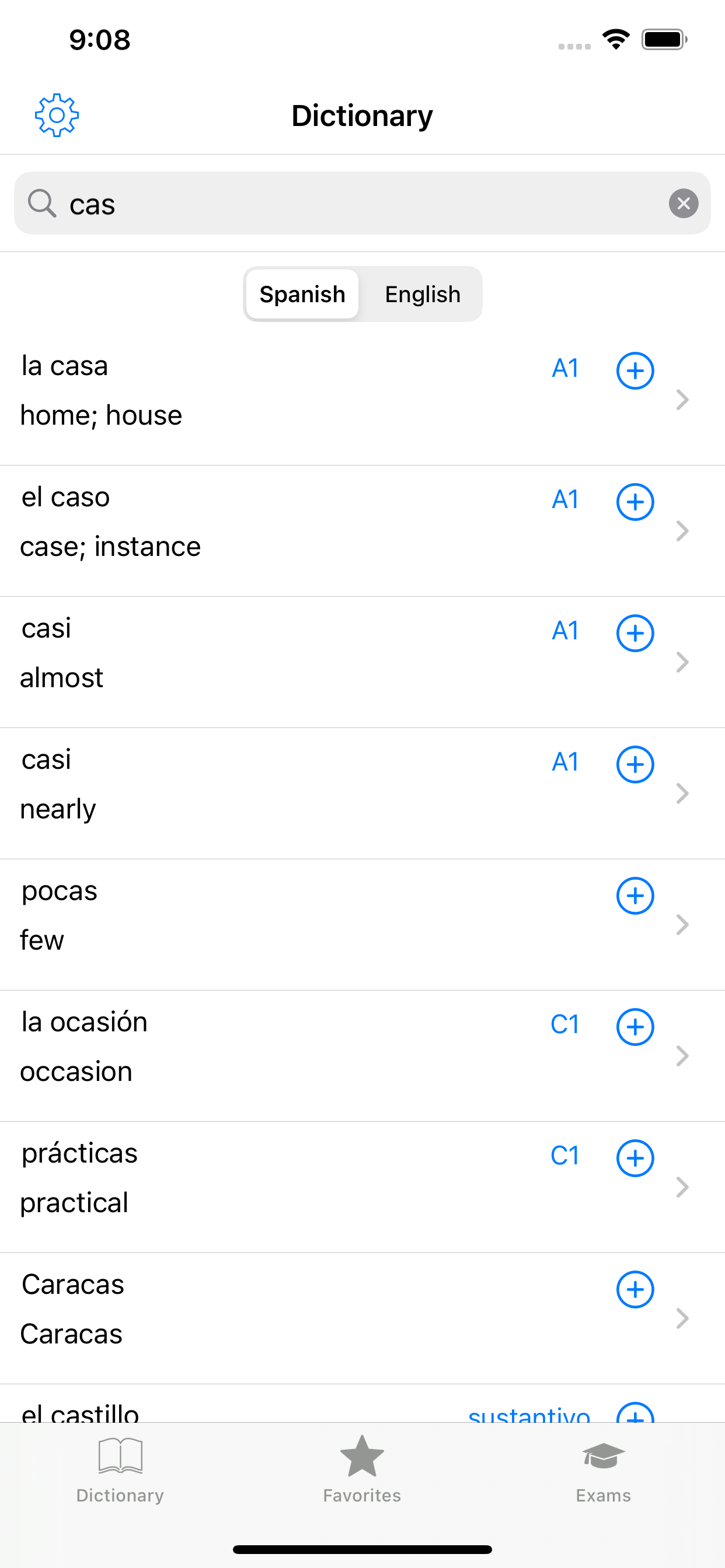 Spanish Pro: dictionary tutor