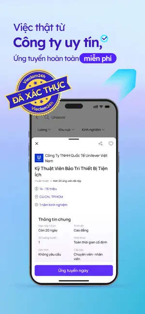 Vieclam24h: Tìm Việc Nhanh iPhone screenshot 6